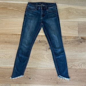 Articles Of Society Dark Blue Skinny Jeans with Frayed Hem